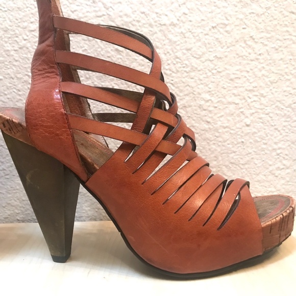 Miss Sixty Shoes - Miss Sixty 'MS Tracey' 39M EU  Strappy High Heel w/Zipper, woo/leather/cork